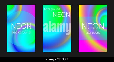 Colorful modern abstract vertical banners in trendy style. Colorful bright neon template. Flyer design. Modern cover design set. Abstract art Stock Vector