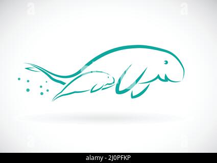 Dugong Lettering Vector image of an dugong on white background. Easy editable layered ...