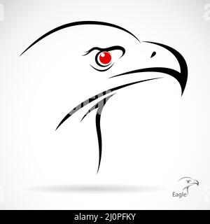 Head of an eagle in the form of the stylized tattoo. Easy editable layered vector illustration. Stock Vector