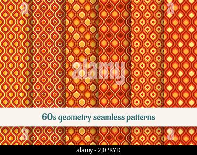 Wavy 60s patterns Stock Vector