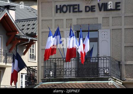 Hôtel de Ville. Saint-Gervais-les-Bains. Haute-Savoie. Auvergne-Rhône-Alpes. Haute-Savoie. France. Stock Photo