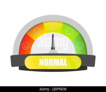 Customer satisfaction meter, speedometers and indicators with emoticons Stock Vector