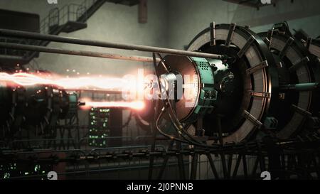 Conceptual high tech power thermonuclear or nuclear reactor Stock Photo