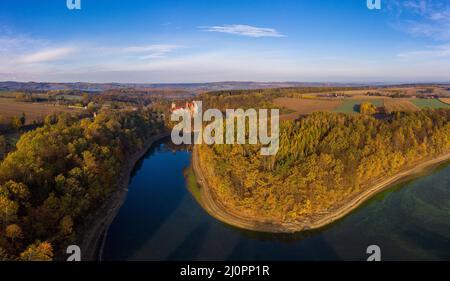 Panoramic view on Czocha Castle, Poland Stock Photo