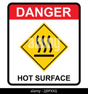 Hot surface icon, safety graphic information symbol, risk notice attention mark, caution vector design . Stock Vector