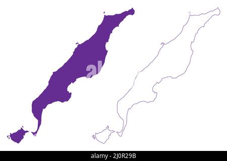 Iheya-jima island (Japan, East Asia, Japanese archipelago) map vector illustration, scribble sketch Iheyajima map Stock Vector