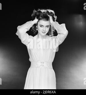 Lysette Anthony, British actress aged 20 years old, stars in new fantasy film Krull, she plays the character Princess Lyssa, Studio Pix, London, 14th December 1983. Stock Photo