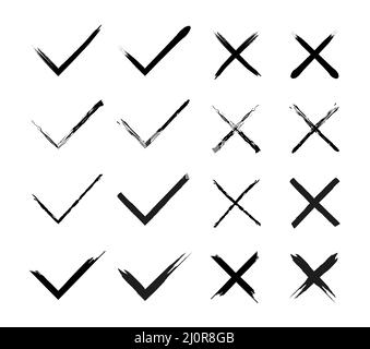 Check and mark vector set. icons YES and NO  Stock Vector