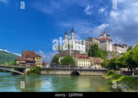 View of Aarburg Castle, Switzerland Stock Photo