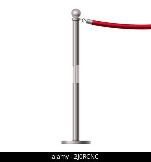 barricade realistic red rope. Vector illustration  Stock Vector
