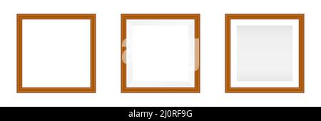 Photo frame square mockup collection. Realistic empty frames set. Stock Vector