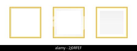 Photo frame square mockup collection. Realistic empty frames set. Stock Vector
