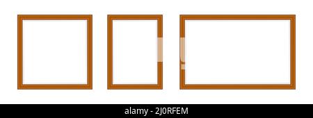 Photo frame square mockup collection. Realistic empty frames set. Stock Vector