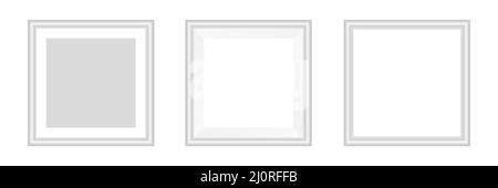 Photo frame square mockup collection. Realistic empty frames set. Stock Vector