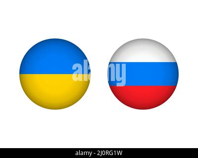 Ukrainian and Russian flags. Ukraine VS Russia. Stop War. Stock Vector