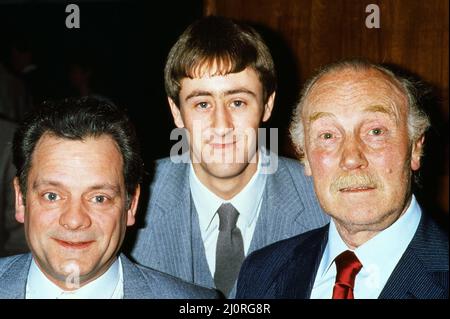 David Jason, Nicholas Lyndhurst and Lennard Pearce attend the TV & Radio Industries Club Awards held at Grosvenor House Hotel. 17th April 1984. Stock Photo