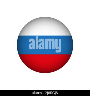 Russian round flag. National Russian circular flag icon. Stock Vector