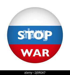 Russian flag. Stop War symbol. Vector illustration isolated on white. Stock Vector