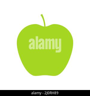 Apple green silhouette icon. Vector isolated on white. Stock Vector
