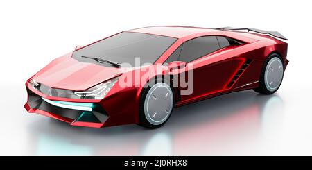 Non-existent brand-less generic concept red sport electric car Stock Photo