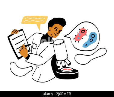 Scientist conducting scientific researches abstract concept Stock Vector
