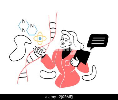 Scientist conducting scientific researches abstract concept Stock Vector
