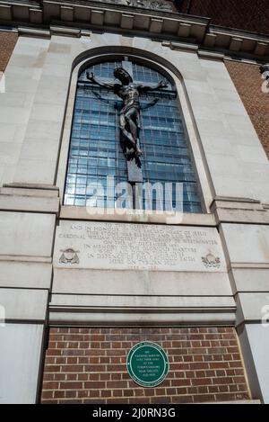 Plaque on Tyburn Convent in Hyde Park Place, Tyburnia, London, close to ...