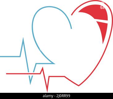 Heart Care logo icon design illustration vector template Stock Vector