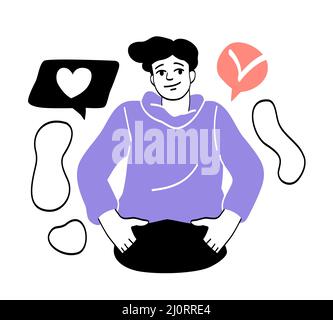 Happiness Emotions and Body Language abstract concept Stock Vector