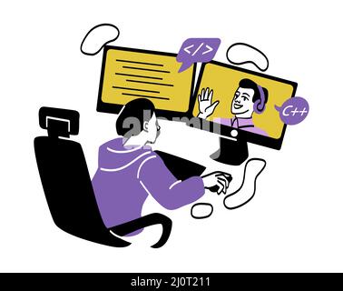 Online programmer training Stock Vector