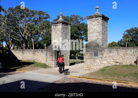 The Old City Gates of St.Augustine.Florida.USA Stock Photo