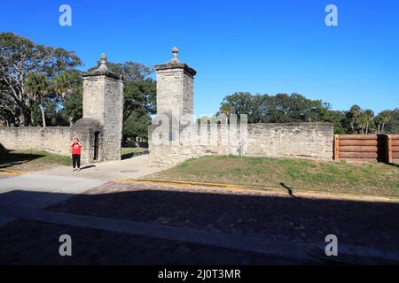 The Old City Gates of St.Augustine.Florida.USA Stock Photo