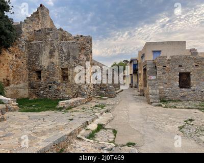 From Spinalonga. The «Lepra» Island in the Golf of Elounda, neat Plaka om eastern Crete. Stock Photo