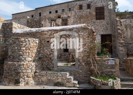 From Spinalonga. The «Lepra» Island in the Golf of Elounda, neat Plaka om eastern Crete. Stock Photo