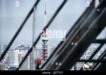 Tokyo Tower and urban landscape Stock Photo