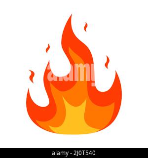 Fire flame icon. Bonfire color symbol. Vector isolated on white background. Stock Vector