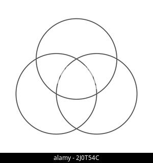 Circle line infographic symbol. 3 cross circles pictogram Stock Vector