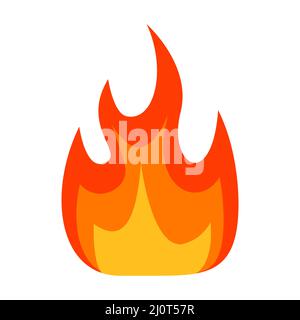 Fire flame icon. Bonfire color symbol. Vector isolated on white background. Stock Vector