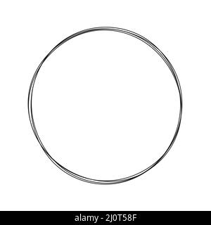 Continuous line circle. Minimalism linear art concept. Vector isolated on white. Stock Vector