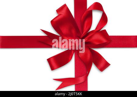 Shiny and satin ribbon. Merry christmas and happy new year greeting