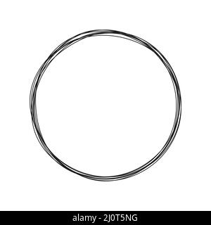 Continuous line circle. Minimalism linear art concept. Vector isolated on white. Stock Vector