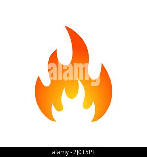 Fire flame icon. Bonfire color symbol. Vector isolated on white background. Stock Vector