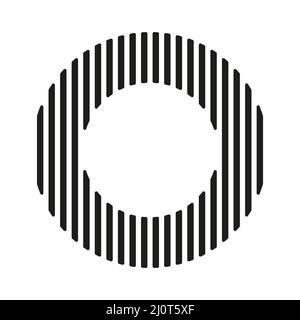 Abstract linear circle element. Lines in circular shape. Vector isolated on white. Stock Vector