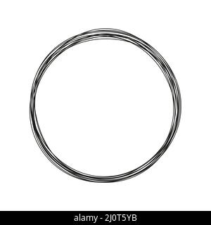 Continuous line circle. Minimalism linear art concept. Vector isolated on white. Stock Vector