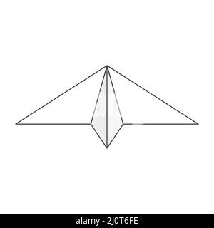 Paper line airplane. Sending message linear symbol. Vector isolated on white. Stock Vector