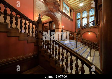 The main staircase of the Rotunda the main lobby of Flagler College.St.Augustine.Florida.USA Stock Photo