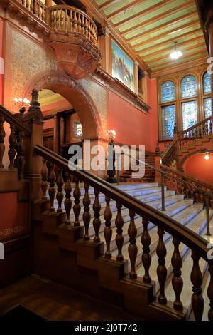 The main staircase of the Rotunda the main lobby of Flagler College.St.Augustine.Florida.USA Stock Photo