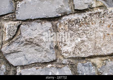 Wall facade as natural background, discolored dirty plaster Stock Photo