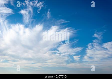 A natural blue sky with many clouds Stock Photo