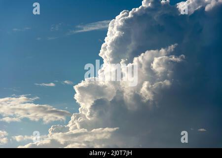 A natural blue sky with many clouds Stock Photo